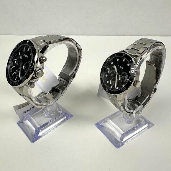 Fossil Couple Set His & Hers Multifunction Stainless Steel Watch BQM2753SET $380